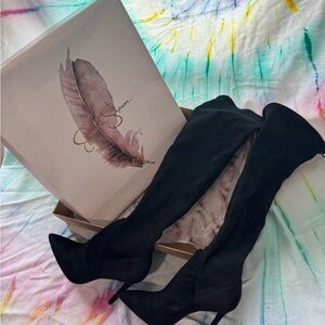 Women's Black Over-the-Knee Stiletto Boots